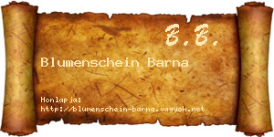 Blumenschein Barna névjegykártya